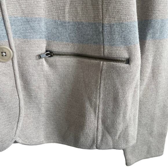 Talbots Women Knit Blazer Jacket S Stripe Shaket Coastal Preppy Old Money Office - Picture 4 of 6